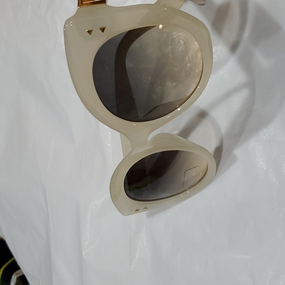 Nicole Miller‎ bone cream gold studded ombre gradient lens sunglasses new main image 12